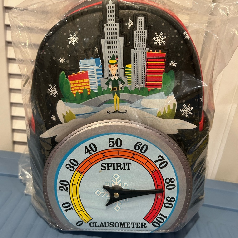 Loungefly Christmas Elf Clauometer Light Up Mini Backpack NWT!